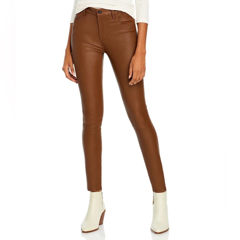 NWT J Brand skinny leather pants in brown size 27
